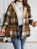 Casaco Lucia Xadrez com Forro de Pelúcia e Capuz