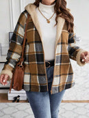 Casaco Lucia Xadrez com Forro de Pelúcia e Capuz