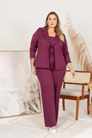 Blazer Plus Size Alfaiataria Stel Cereja