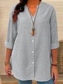 Blusa Listrada manga arregaçadas Maria Elisa