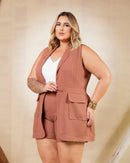 Conjunto Colete e Short Pespontado