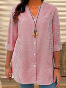 Blusa Listrada manga arregaçadas Maria Elisa