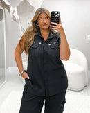 Conjunto Alfaiataria Toscana com Ilhós